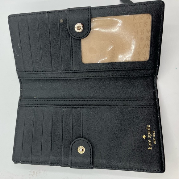 KATE SPADE Leather Patterned Wallet White Black Pink - Picture 4 of 14